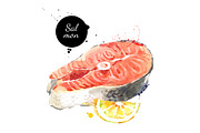 Watercolor Sketch Seafood Vector Set, an Animal Illustration by Elena Pimonova (Thumbnail 4 of 4)