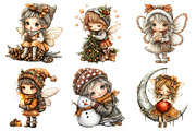 Christmas Whimsical Fairy Clipart, an Illustration by Daily.Designs (Thumbnail 3 of 5)