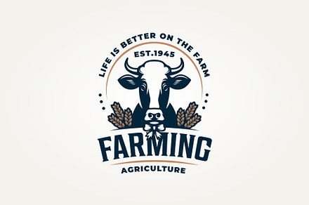 vintage farm agriculture emblem logo, a Branding & Logo Template by Blazybone