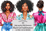 Black Girl Watercolor Sublimation, a Seasonal Illustration by CitraGraphics (Thumbnail 1 of 3)