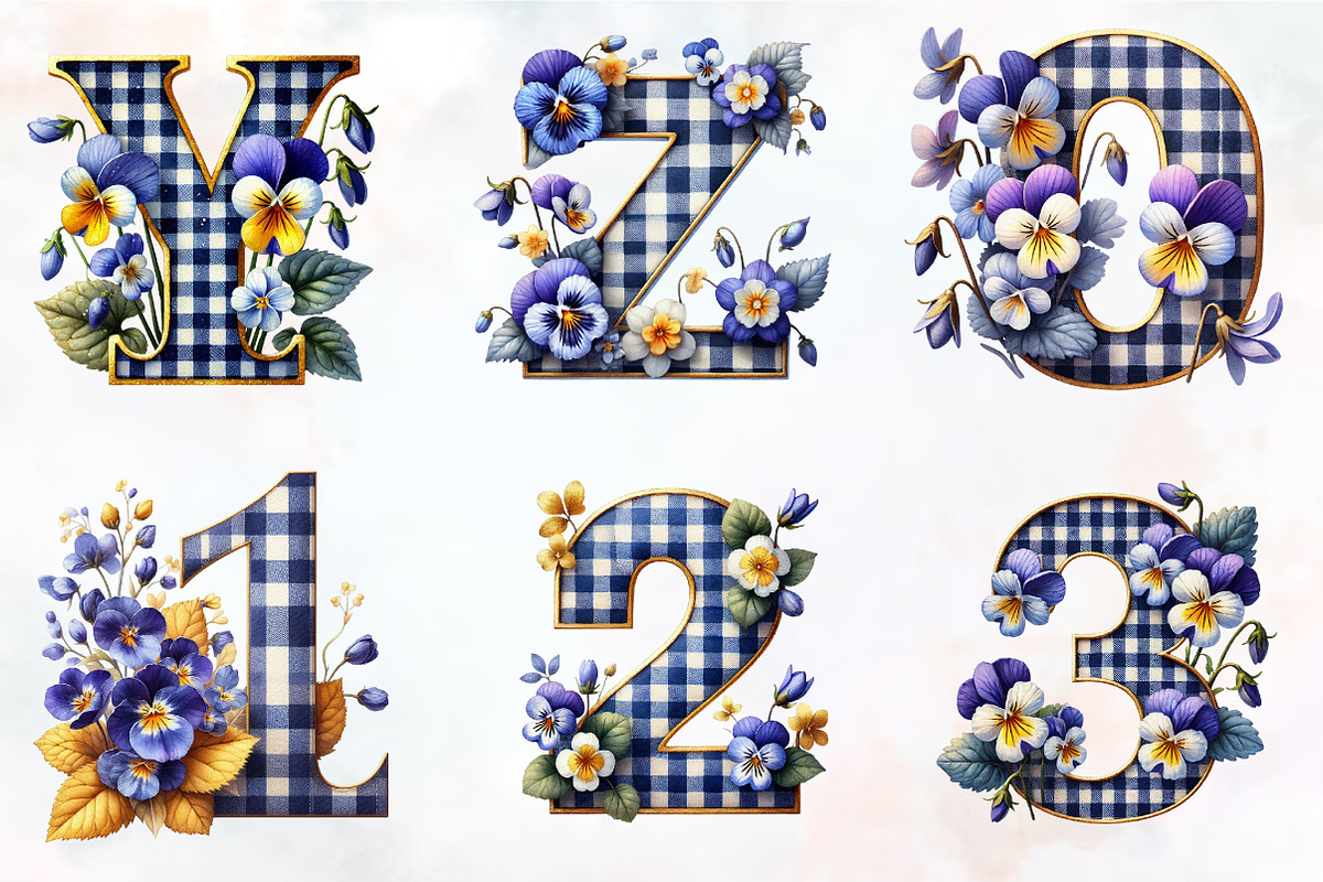 Gingham check Alphabet spring, an Illustration by RobertsArt (Photo 6 of 7)