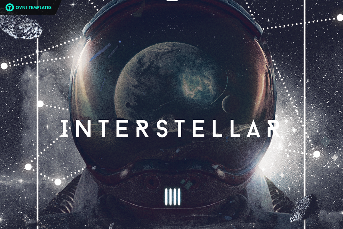 SPACE INTERSTELLAR Flyer Template, a Flyer Template by OVNI-TEMPLATES (Photo 4 of 4)