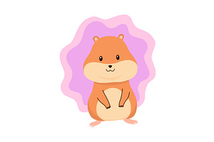 Cartoon hamster. Fluffy domestic pet, an Animal Illustration by the8monkey