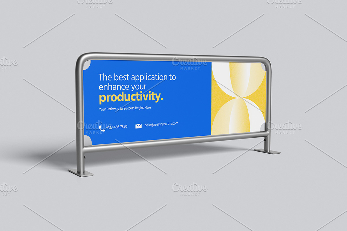 Barrier Fence Banner Mockup, a Merchandise Mockup by Gatamotion (Photo 2 of 5)
