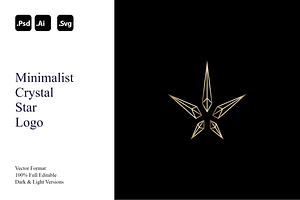 Minimalist Crystal Star Logo, a Branding & Logo Template by Luxury Logos