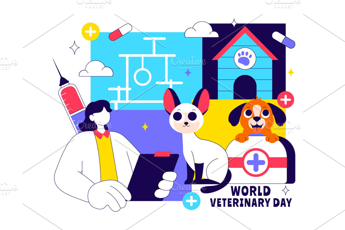 10 World Veterinary Day Illustration, an Animal Illustration by denayunebgt (Photo 4 of 4)