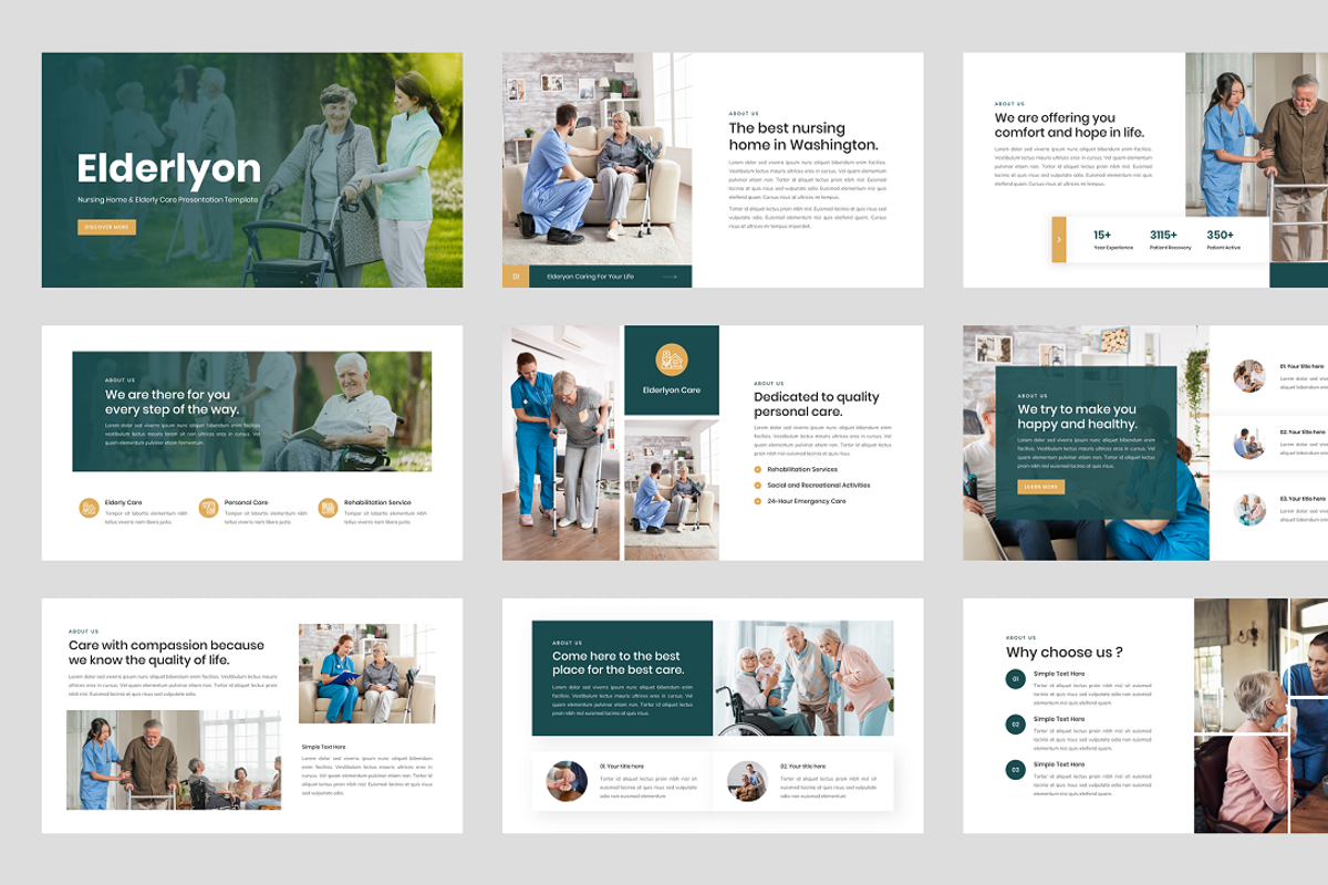 Nursing & Elderly Care PowerPoint, a Presentation Template by Biwarastudio (Photo 2 of 5)