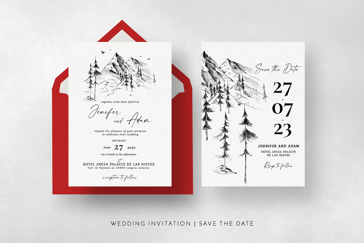 Mountain Forest Wedding Suite, an Invitation Template by BlueRobinDesignShop (Photo 15 of 16)
