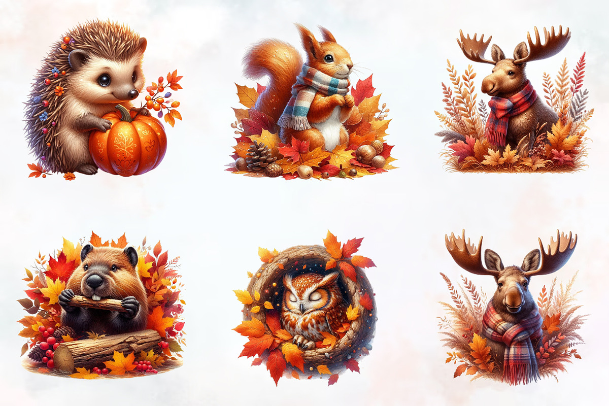 Autumn Forest Animals Sublimation, a Seasonal Illustration by RobertsArt (Photo 6 of 7)