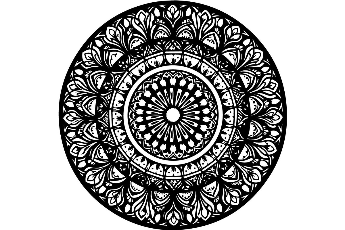 Intricate Black Mandala Circle, a Decorative Illustration by Designer_Momina (Photo 9 of 20)