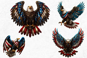 Patriotic Bald Eagle Clipart PNG V2, a Seasonal Illustration by ThatsDesignArt (Thumbnail 8 of 10)