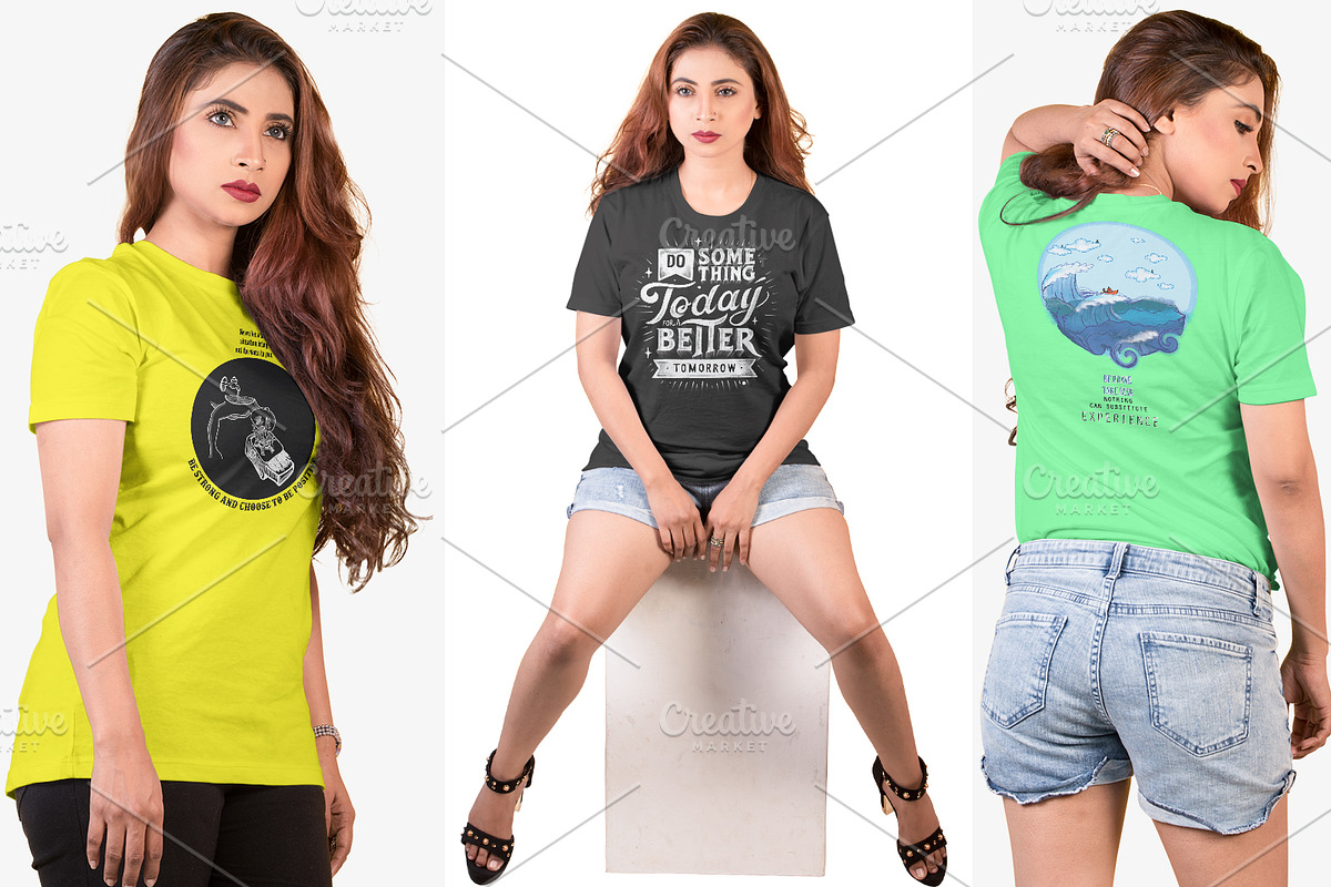 Female t-shirt Mockup-V-2-002, a Shirt Mockup by designvillage (Photo 7 of 7)