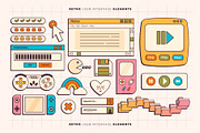 135+ Retro User Interface Elements, an Object Graphic by katyaskrn (Thumbnail 2 of 8)