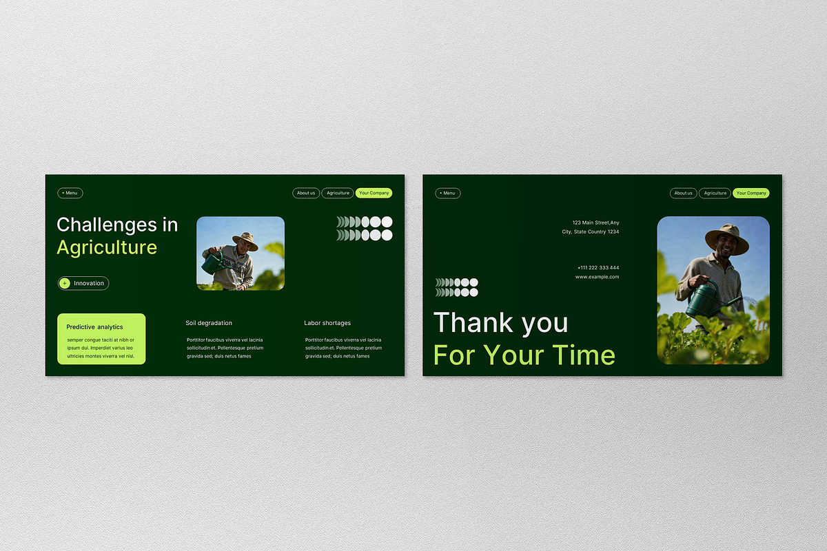 Green Agriculture Google Slide, a Presentation Template by graphicook (Photo 2 of 4)