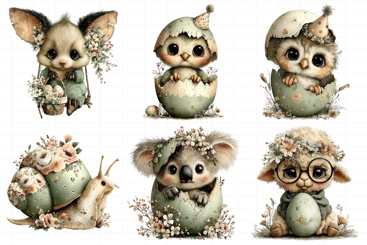 Quirky Easter Animals Clipart, an Illustration by Daily.Designs (Photo 3 of 7)