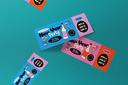 Pink Quirky New Year Party Ticket, a Card Template by graphicook (Thumbnail 3 of 3)