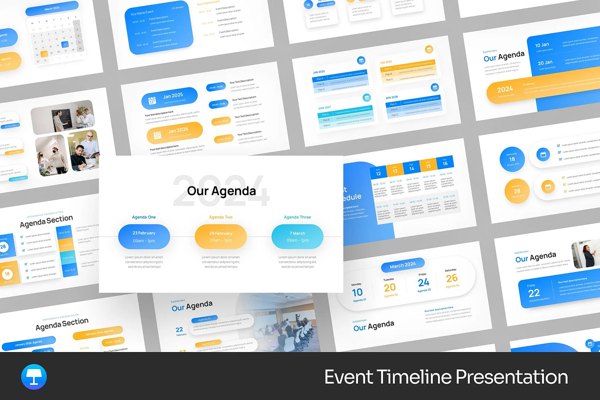 Event Timeline Keynote Templates, a Presentation Template by Fit-tee (Photo 1 of 2)