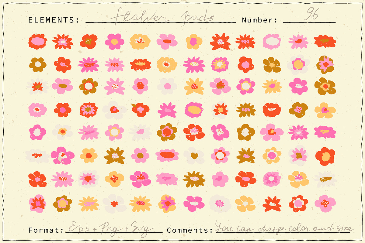 Retro Flowers Collection, a Pattern Graphic by NKTN (Photo 2 of 15)