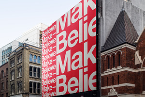 Large building hoarding mockup