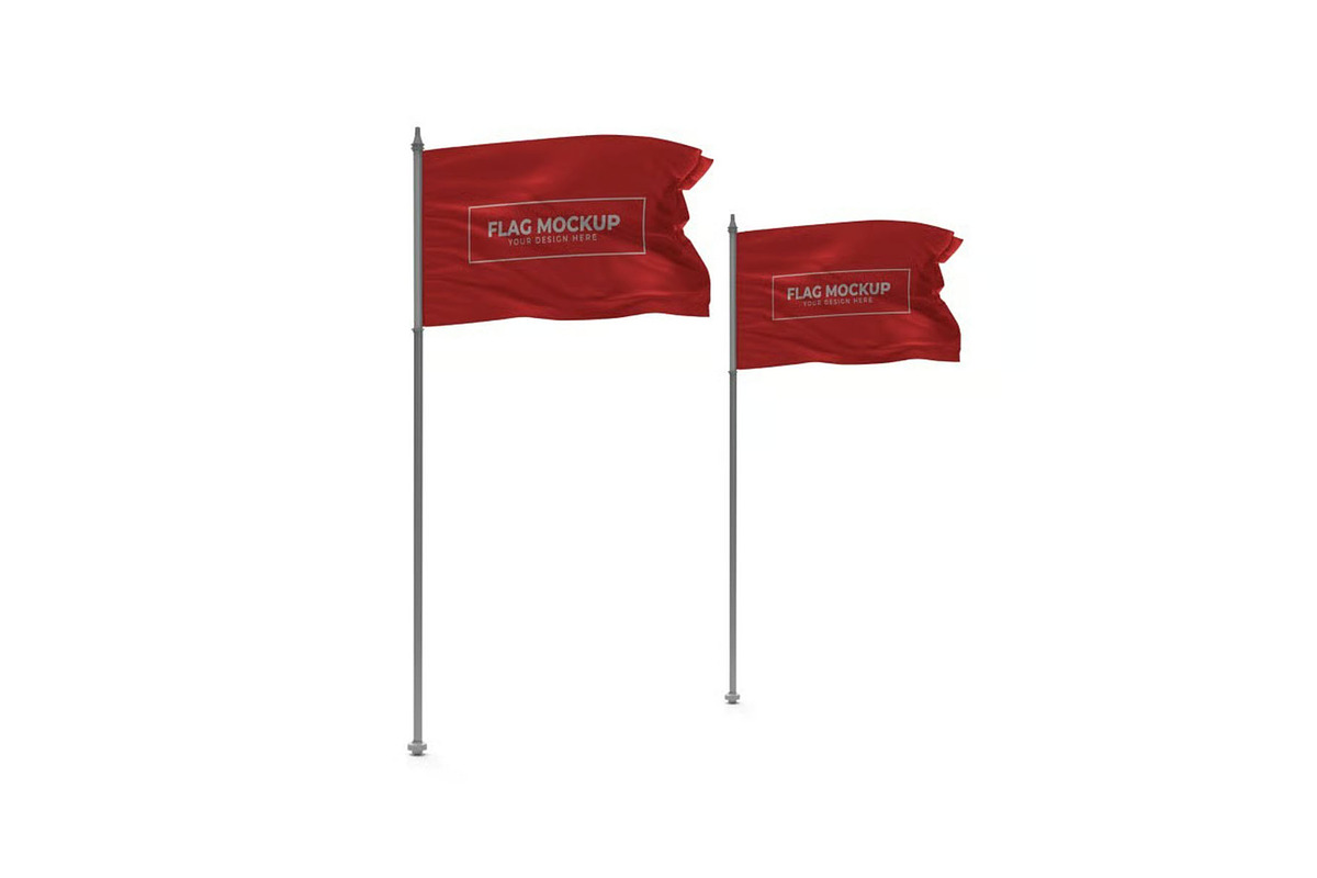 Waving Flag Mockup Template Set, an Advertising Mockup by DesignRushMarket (Photo 4 of 11)