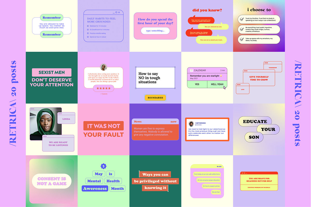 RETRICA Instagram Graphics & Systems, a Social Media Template by Luna Studio (Photo 5 of 8)