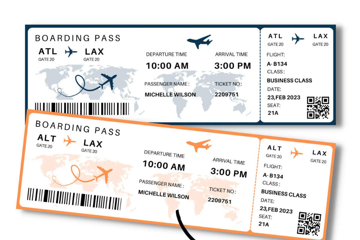 Editable Boarding Pass Template, a Card Template by YasdeyDesigns (Photo 1 of 9)