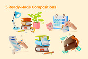 3d Office Desk Illustration Set, an Object Graphic by 35lab (Thumbnail 3 of 7)