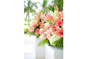 Floral Arrangement Featuring Pink, an Architecture Photo by Lermont51