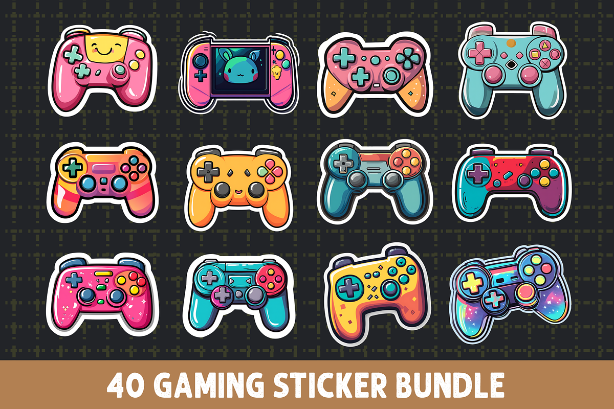 Funny Gaming Sticker Bundle PNG, a Sport Illustration by RaiihanCrafts