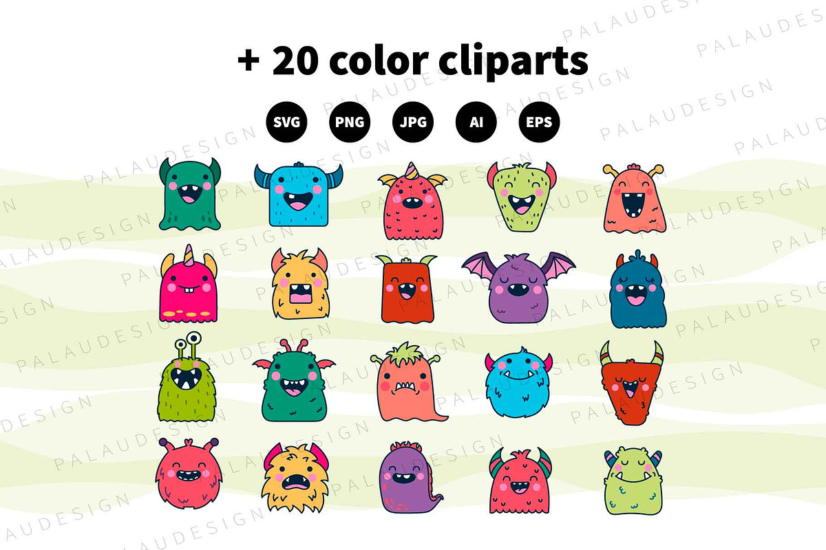 Monster Halloween Clipart Set, an Animal Illustration by Palau (Photo 10 of 12)
