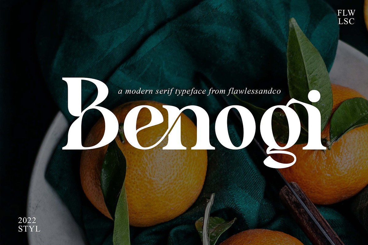 Benogi - Retro Serif Font, a Serif Font by Flawless And Co (Photo 1 of 12)