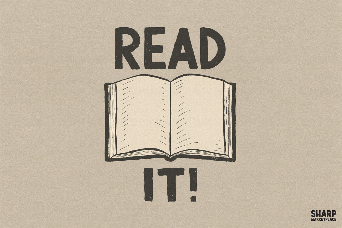 Read It! Vintage Open Book Graphic, an Object Graphic by SharpMarketplace (Photo 1 of 4)