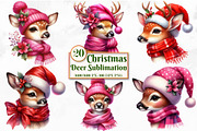 Christmas Deer Sublimation Clipart, a Seasonal Illustration by Craft Nest (Thumbnail 1 of 4)