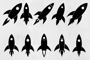 Rocket Silhouette SVG