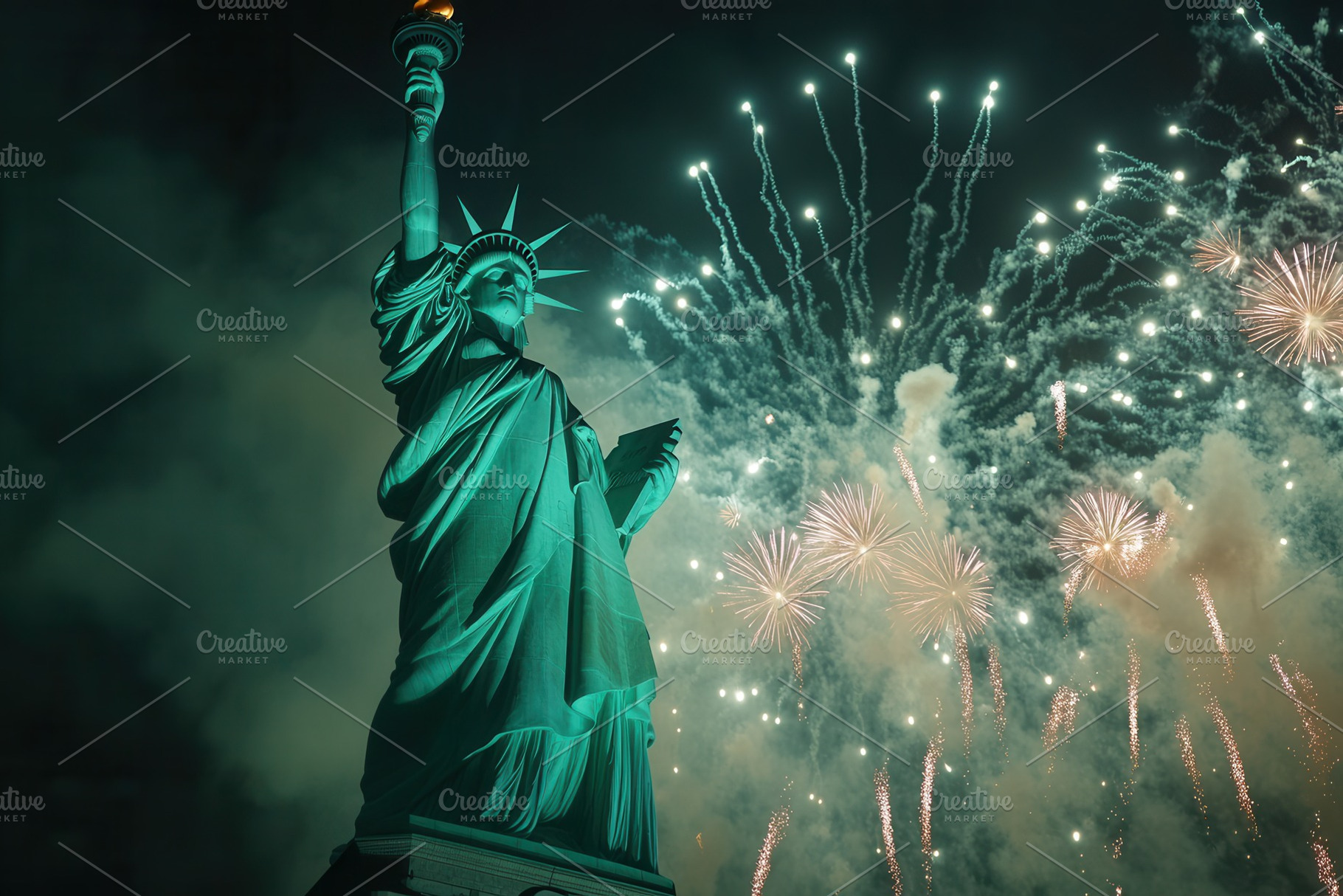 Statue of Liberty celebrates freedom, a Photo by Pavel_design