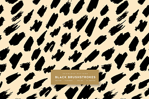 Black Brushstrokes Vector Pattern