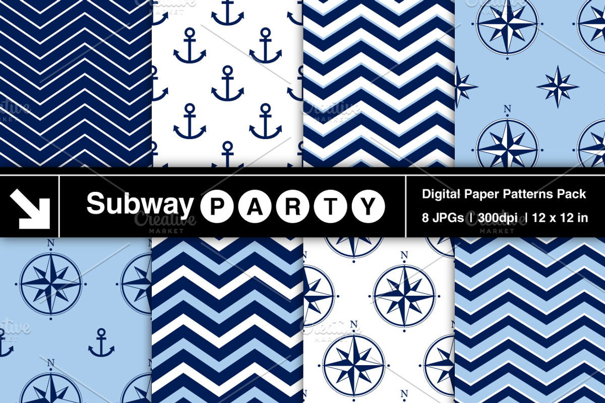 Nautical Navy, Blue & White Papers