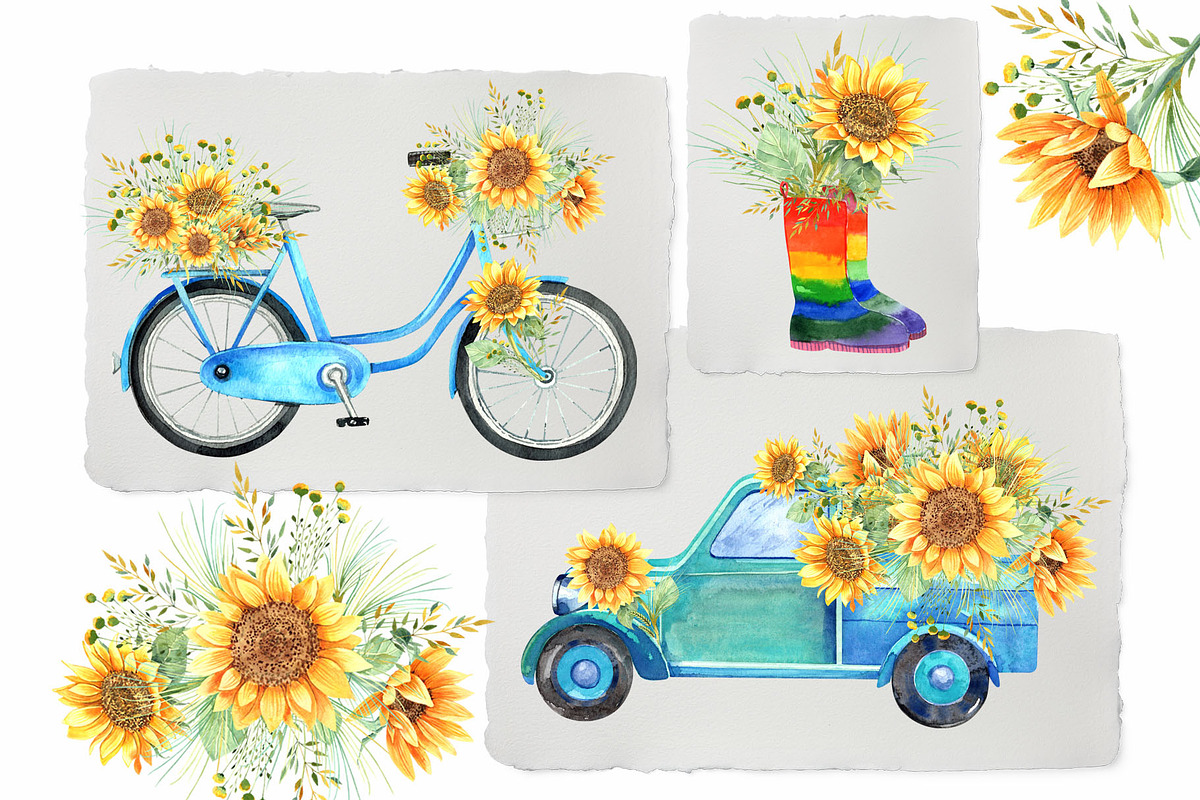 Sunflowers, an Illustration by JennyColorArt (Photo 6 of 13)