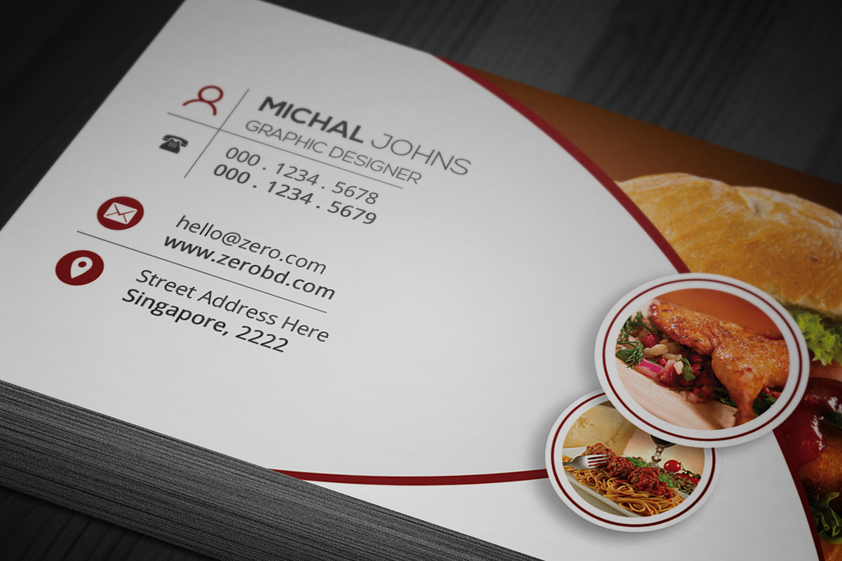 Restaurant Business Cards 2 in 1, a Business Card Template by Genereux Art (Photo 9 of 10)