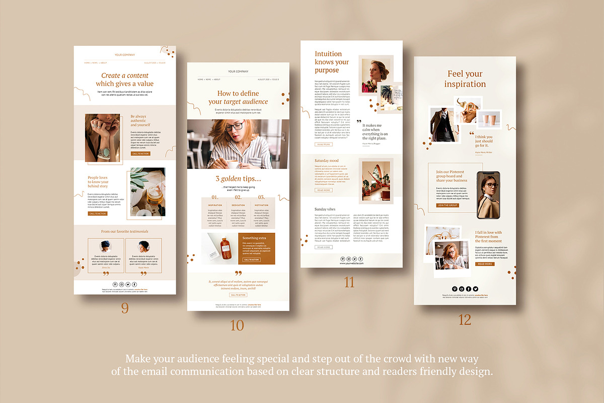 Newsletter / CANVA, PS, INDD / Kayla, an Email Template by Mirazz (Photo 7 of 13)