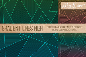 Gradient Fine Line Night 8 Patterns