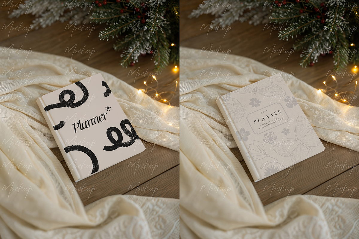 Cozy Winter Book Mockup with Decor, a Product Mockup by TatiMockup (Photo 3 of 3)