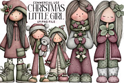 Christmas Little Girl Clipart, an Illustration by Daily.Designs (Thumbnail 1 of 5)