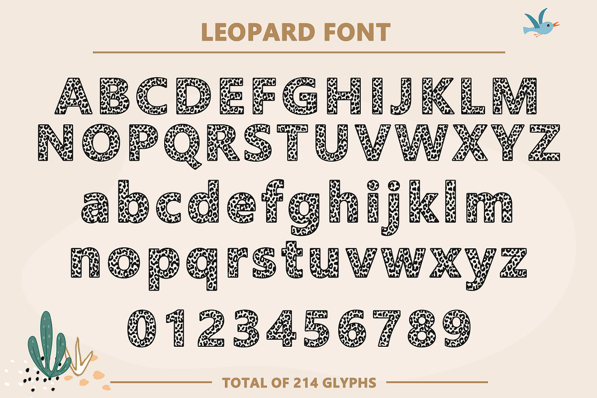 Leopard Font - A Playful Font, a Sans Serif Font by GlitzyGrapix (Photo 3 of 8)