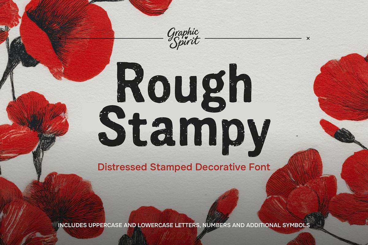Rough Stampy Distressed Stamped Font, a Font by Graphic Spirit (Photo 1 of 12)