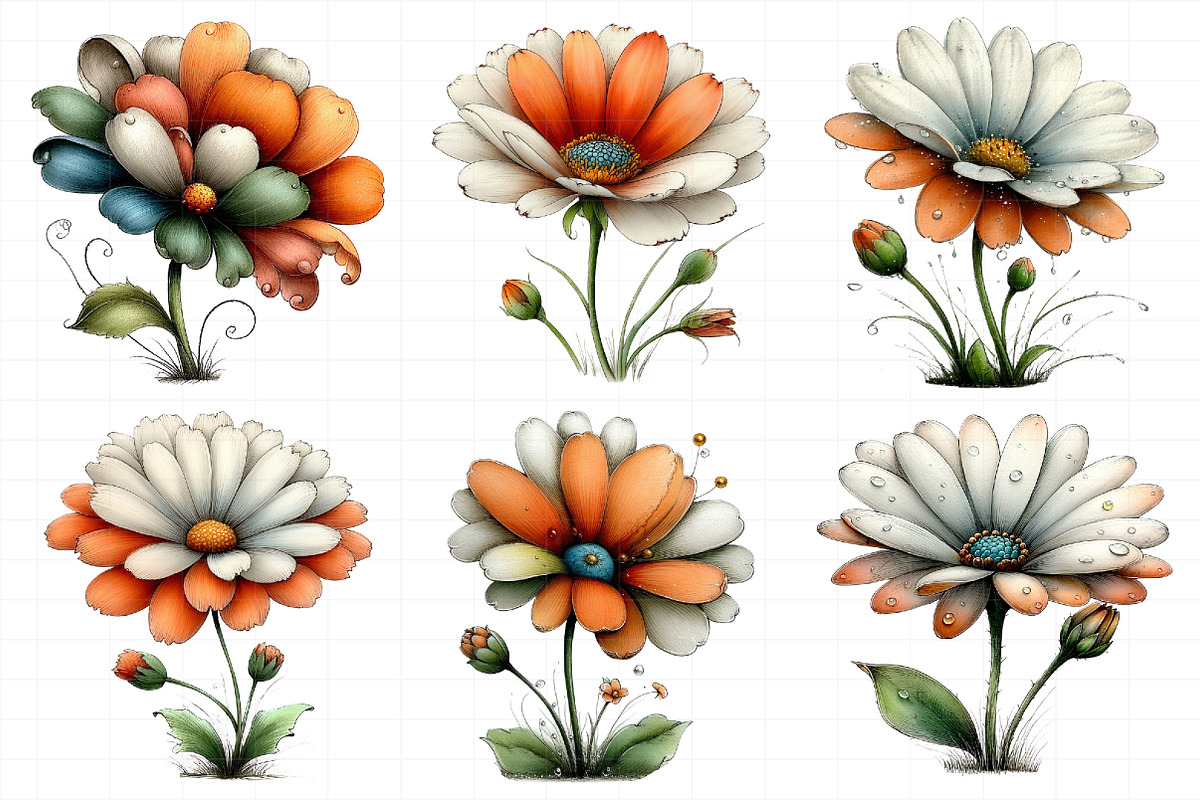 Whimsical Spring Daisy Flower Clipar, an Illustration by Daily.Designs (Photo 3 of 8)