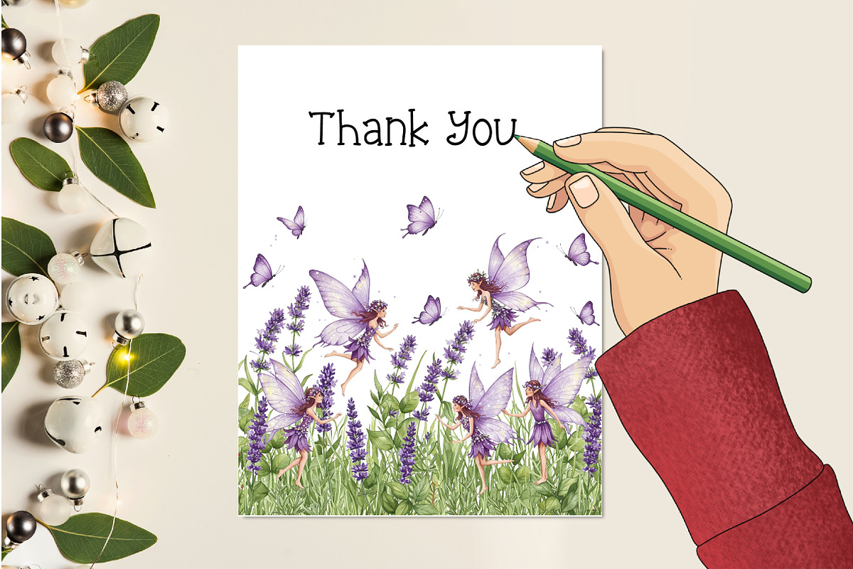 Watercolor Magical Garden Purple Png, an Illustration by Creative Art (Photo 3 of 7)