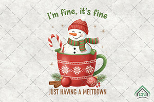 Funny Cute Snowman Png Christmas PNG, an Illustration by Craft Nest