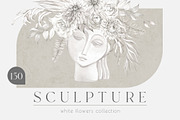 SCULPTURE White flowers collection, a Decorative Illustration by Anastezia Luneva (Thumbnail 1 of 9)