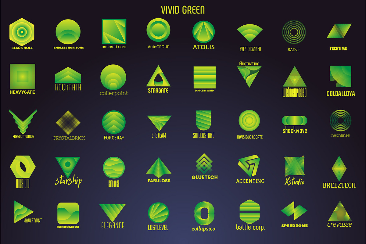 40 Gradient Logos, a Branding & Logo Template by airunreal (Photo 16 of 26)